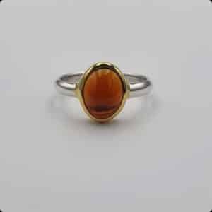 Grenat Hessonite, bague taille 54