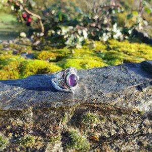 Bague Surélevée En Argent Massif 925 Avec Améthyste Lavande 19 Cts - Taille 54 - Neuf Avec étiquettes