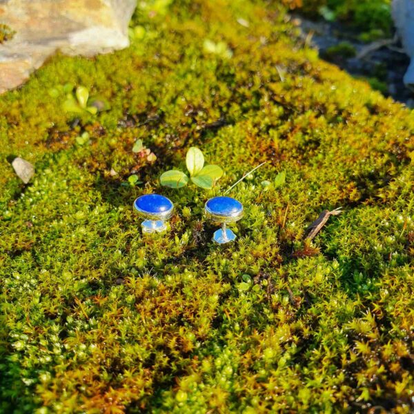Clous d’Oreilles en Lapis Lazuli-Ovale