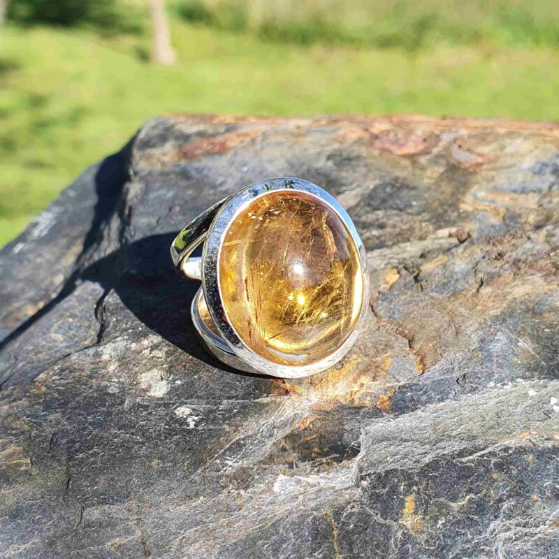 Bague Citrine – Éclats Doré & Ocre – Taille 54 Bague Citrine - Éclats Doré & Ocre - Taille 54 - Image 3