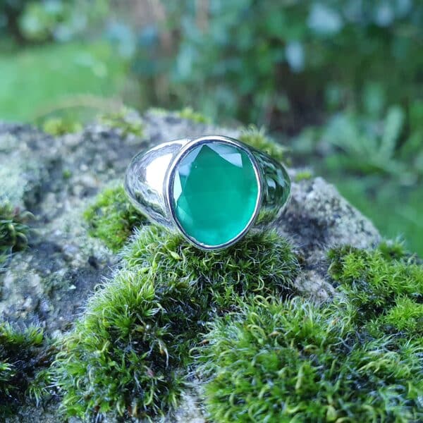Bague Onyx Vert taille 64