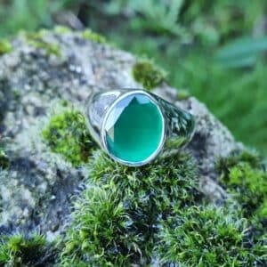 Bague Onyx Vert taille 64