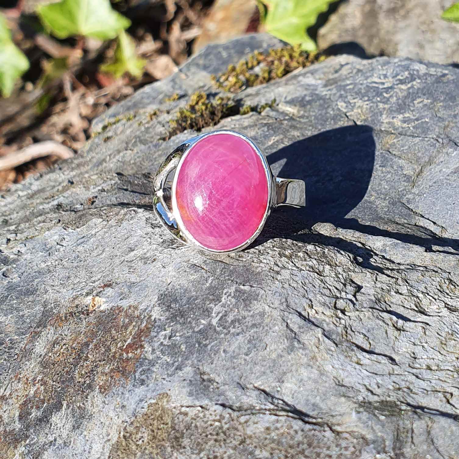 Bague Cristal De Roche Naturel Et Argent Massif 925 - Style Tiffany, Taille 56, Neuf Avec étiquettes