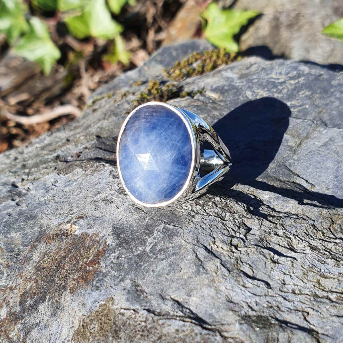 Bague Argent Massif 925 - Sertie De Saphirs Bleus - Taille 51 - 3 Grammes - Occasion