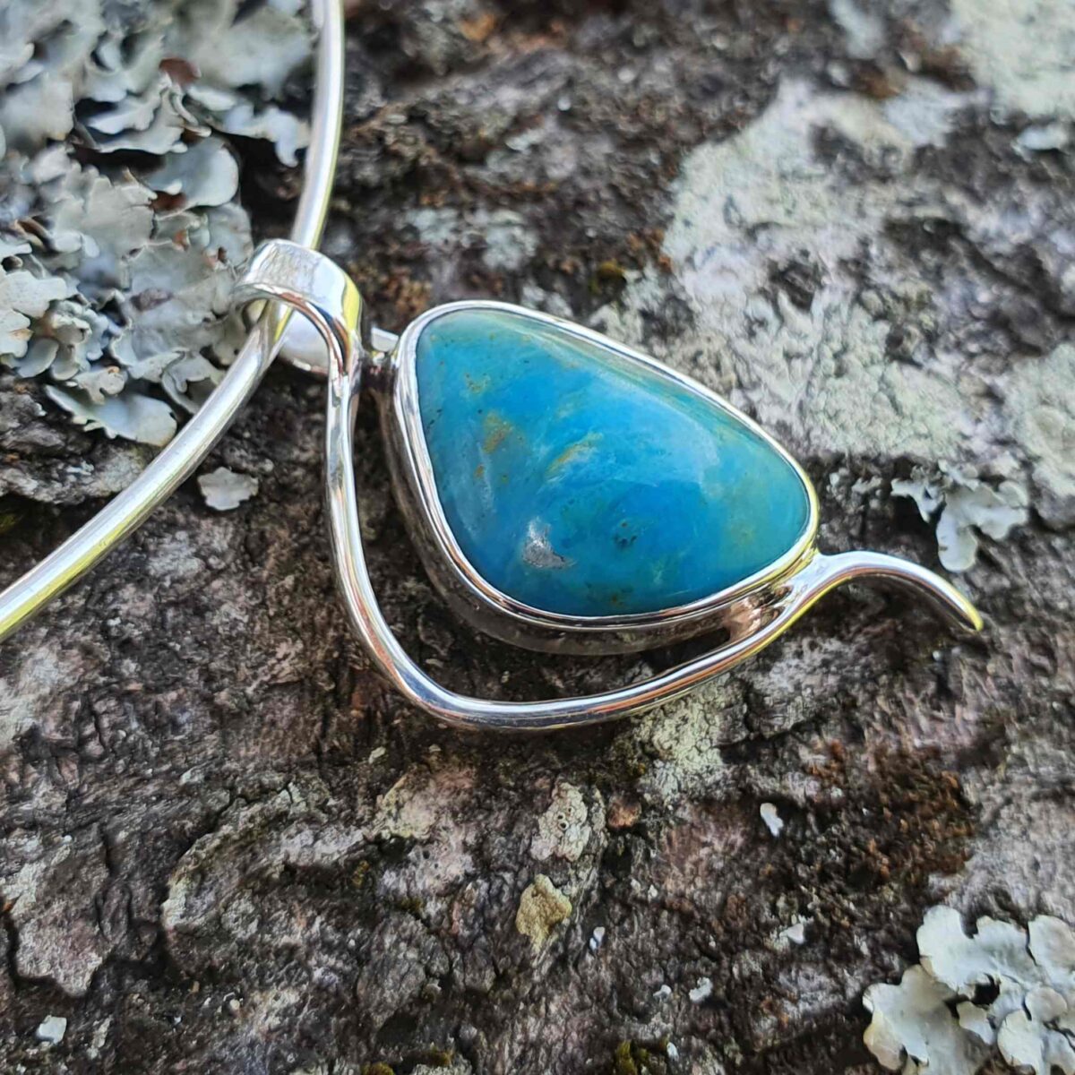 Magnifique pendentif en pierre multicolore rectangle de - France