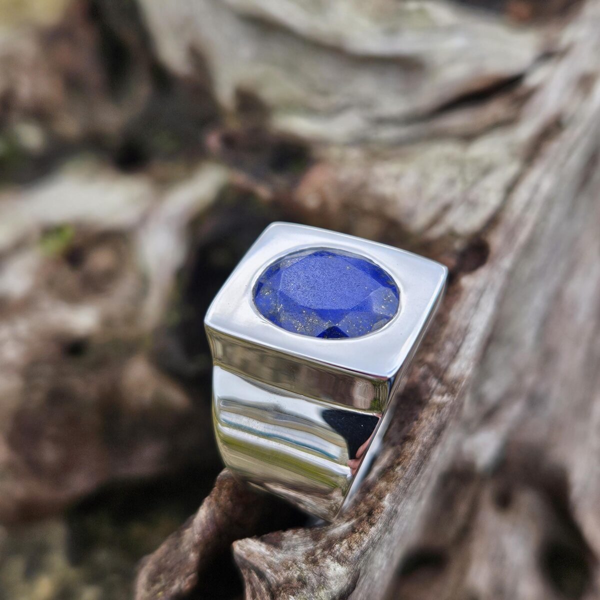 Chevalière Lapis Lazuli – Bleu Profond – Taille 60 Chevalière Lapis Lazuli - Bleu Profond - Taille 60 - Image 3