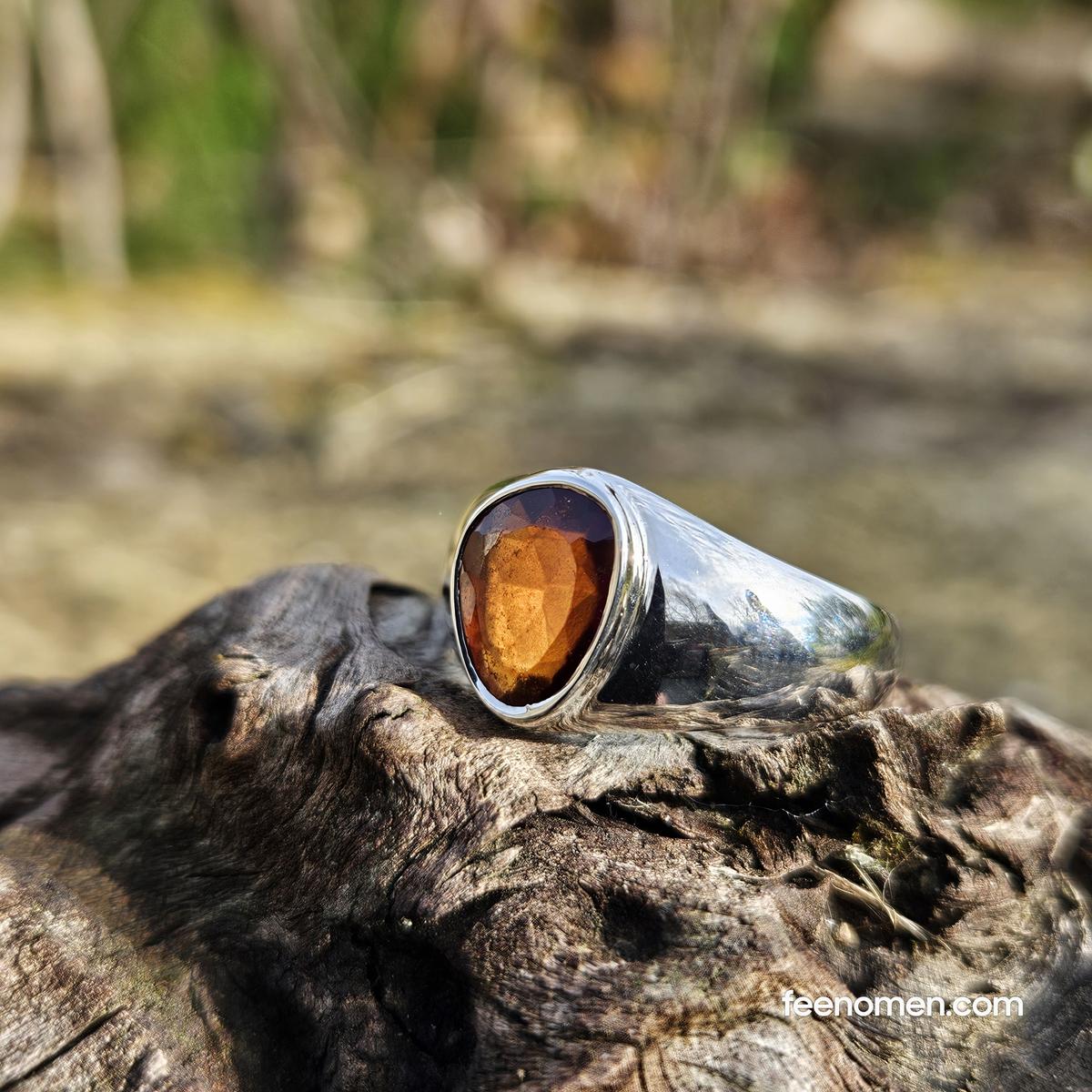 Chevalière Grenat – Hessonite Gaya – Taille 64 Chevalière Grenat - Hessonite Gaya - Taille 64 - Image 2