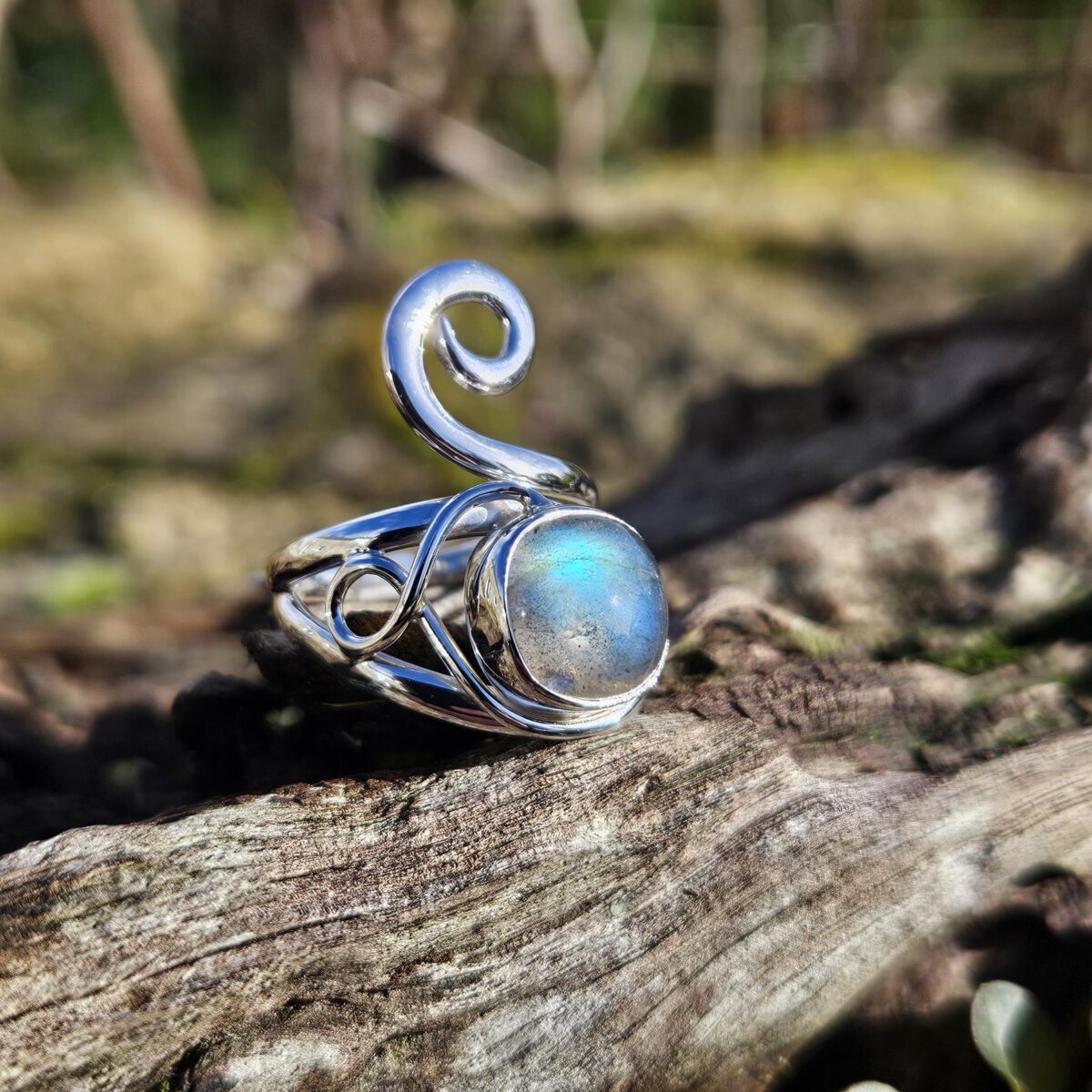 Bague Labradorite – Coussin Vert – Taille 54 Bague Labradorite - Coussin Vert - Taille 54 - Image 4