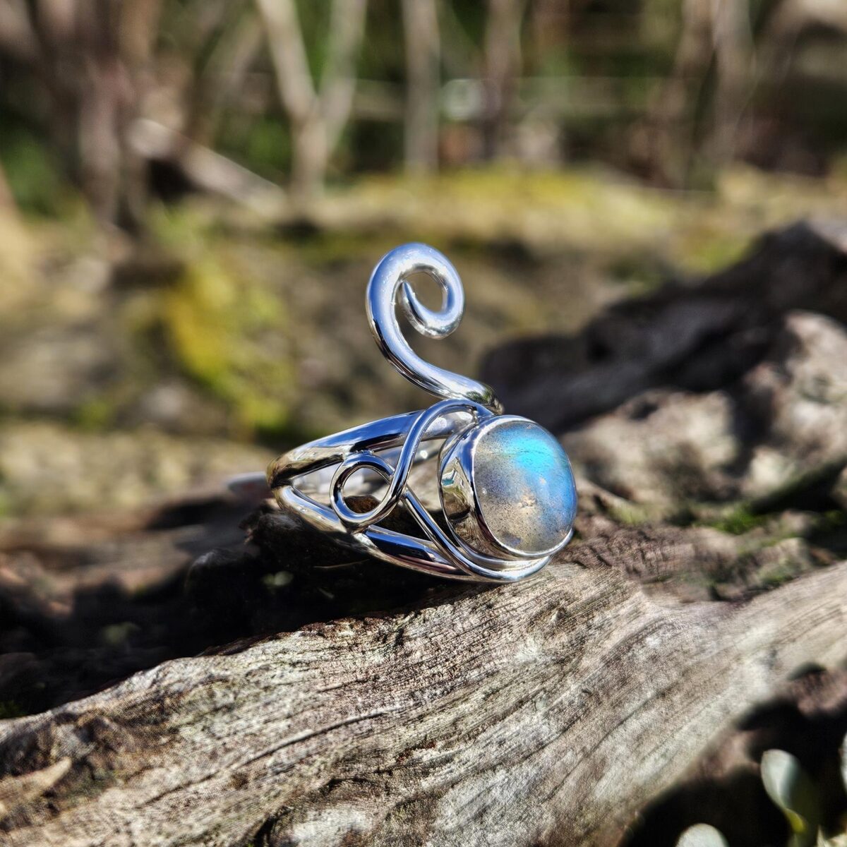 Bague Labradorite – Coussin Vert – Taille 54 Bague Labradorite - Coussin Vert - Taille 54 - Image 3